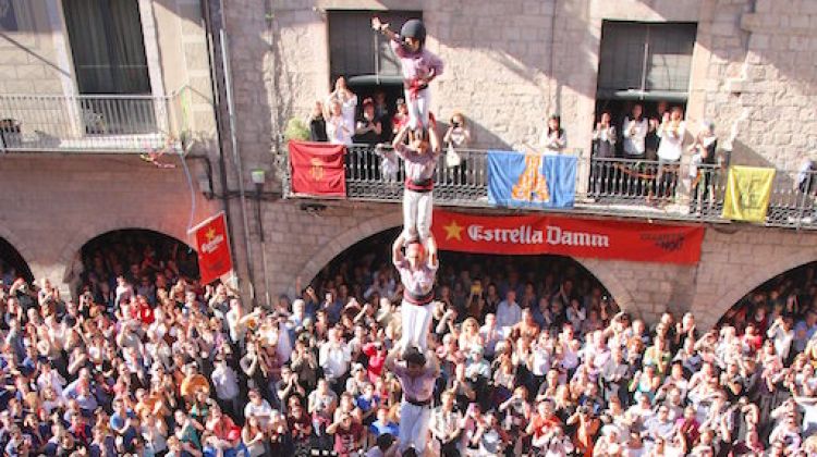 Els Minyons de Terrassa han fet història descarregant per primer cop el seu primer 3 de 9 amb folre i agulla © ACN