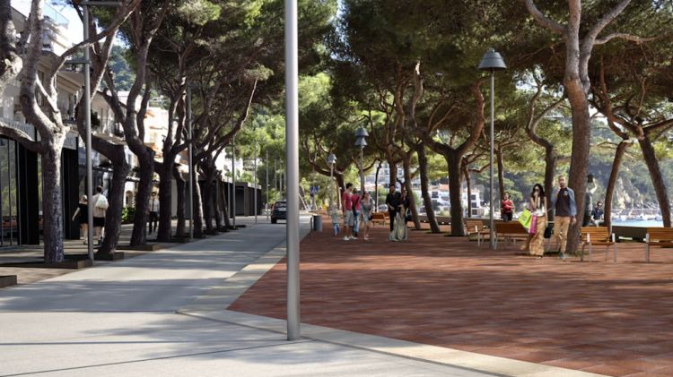 Imatge virtual de com quedarà el passeig marítim de Llafranc després de la remodelació