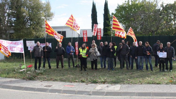 Els treballadors en vaga de Preicar a Sant Gregori © ACN