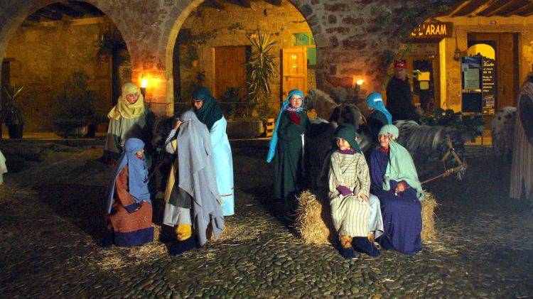 El pessebre vivent de Santa Pau, ahir al vespre © ACN