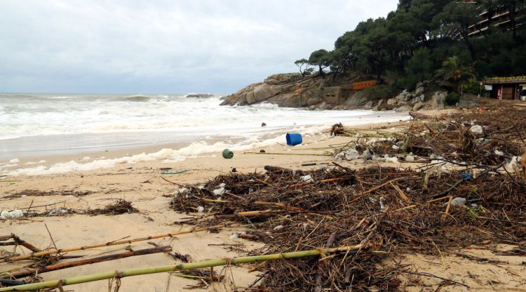 Estat de la platja de Torre Valentina a Sant Antoni de Calonge. ACN