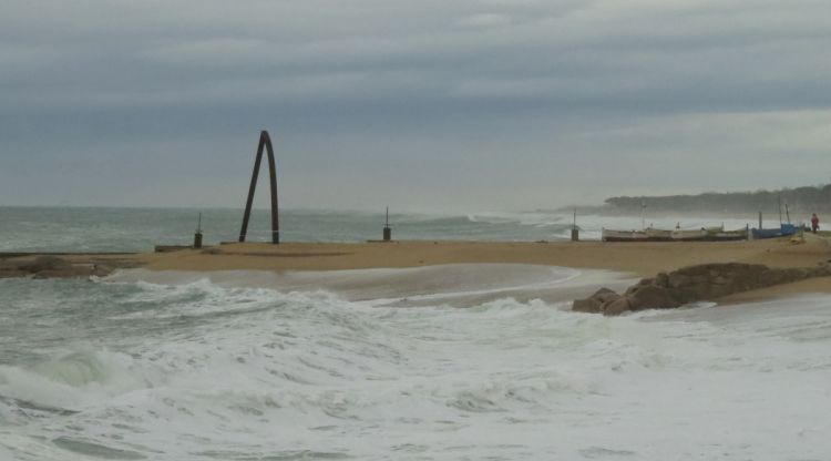 La platja de Blanes, aquest matí. Aj. de Blanes