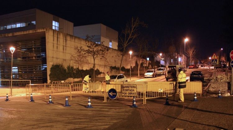 Un dels carrils del carrer de la Universitat de Girona es va tallar el 12 de març © M. Estarriola