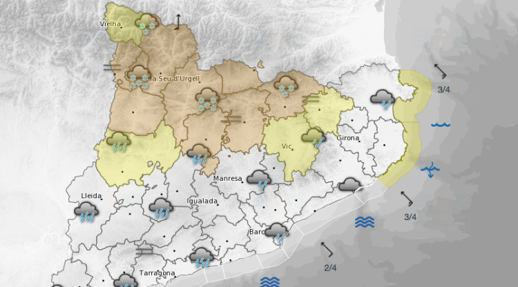 Previsió del temps per demà. Meteo.cat