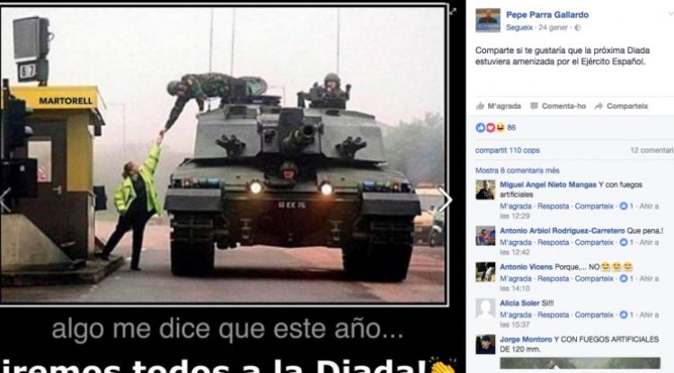 La imatge que ha compartit el regidor del PP. Facebook