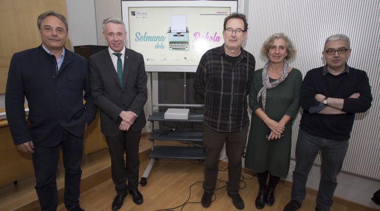 Presentació de la Setmana dels Rahola, ahir al Col·legi de Periodistes de Girona. Martí Artalejo