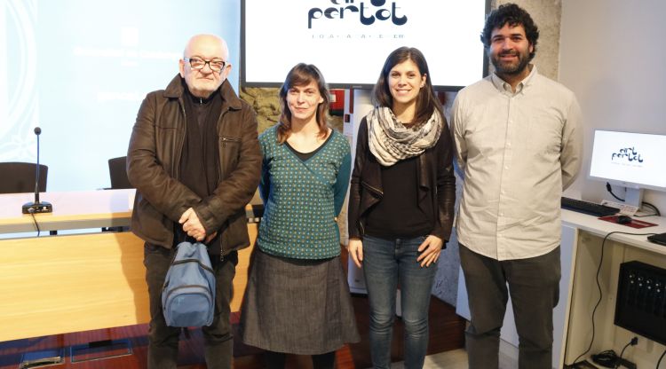 Els representants de les dues institucions i dues associacions impulsores de l''Art Pertot'. ACN