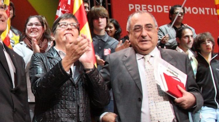 D'esquerra a dreta: Alfredo Pérez Rubalcaba, José Montilla, Anna Pagans i Joaquim Nadal © ACN