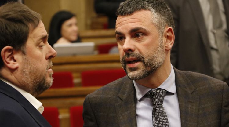 Santi Vila i Oriol Junqueras al Parlament el gener de 2017. ACN