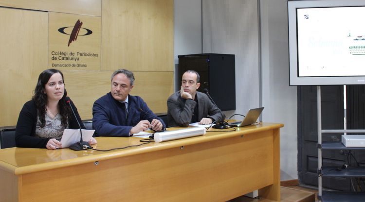 Ribera i Teixidor durant la presentació dels treballs. Aj. de Girona