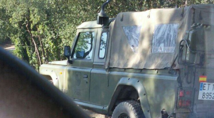 Un dels vehicles de l'Exèrcit que ha participat en les maniobres militars. Aj. de Celrà