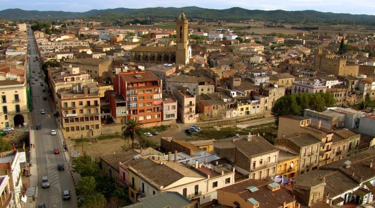 El municipi de la Bisbal d'Empordà de d'una perspectiva panoràmica