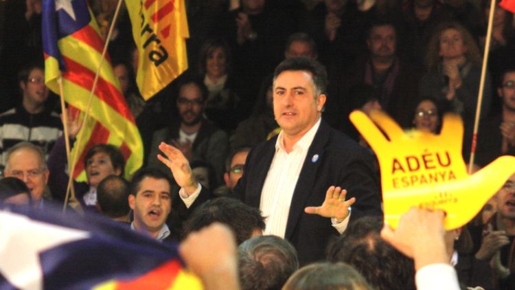 Joan Puigcercós en un moment de l'acte celebrat a Vilablareix © M. Estarriola