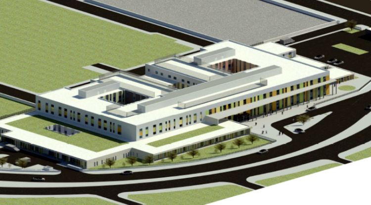 Maqueta en 3D del nou hospital oncològic que Construccions Rubau aixecarà a la ciutat boliviana d'El Alto
