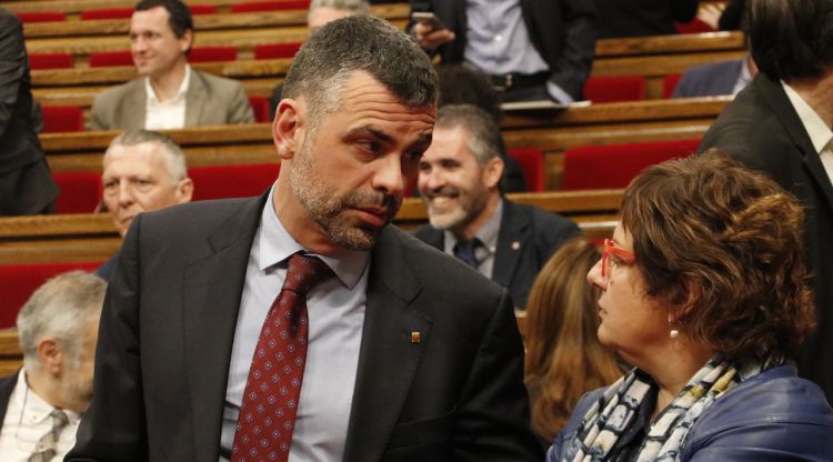 El conseller de Cultura, Santi Vila, el 5 d'abril al Parlament. ACN