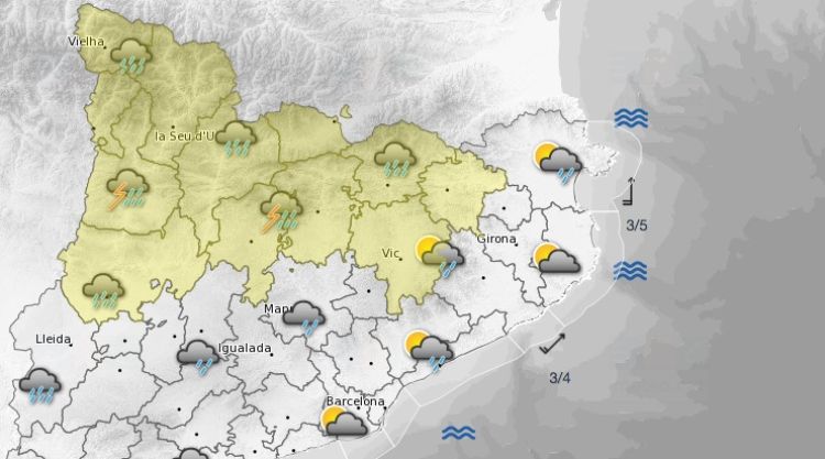 Predicció per aquesta tarda. Meteo.cat