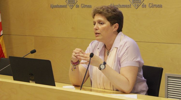 La regidora Isabel Muradàs, ahir a la tarda. Aj. de Girona