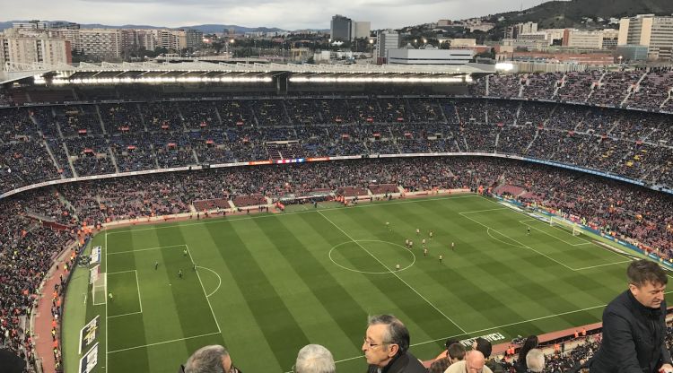 El Camp Nou abans d'inciar-se el partit contra l'Atlhetic Bilbao d'aquesta temporada. M. Estarriola
