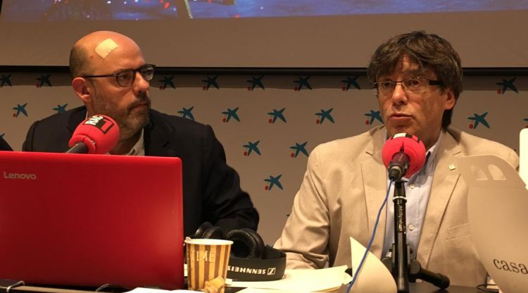 Carles Puigdemont amb Jordi Basté, avui a El Món a RAC1. RAC1