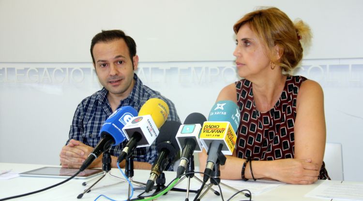 El promotor del Festival del Circ, Genís Matabosch, i l'alcaldessa de Figueres, Marta Felip, aquest matí. ACN