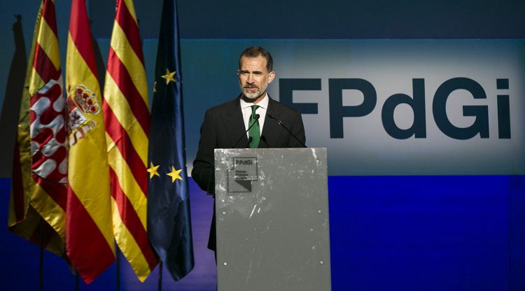 Felip VI durant l'entrega de premis de la Fundació Princesa de Girona l'any passat a l'Auditori de Girona. Fundació Princesa de Girona