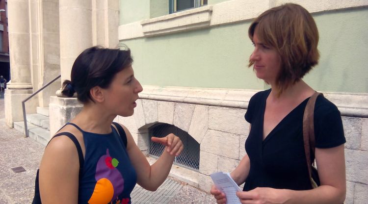 Laia Pèlach i Anna Pujolàs, avui a Girona. CUP