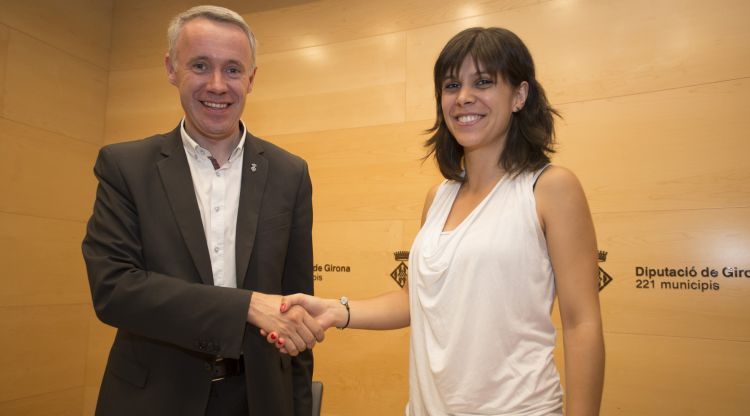El vicepresident de la Diputació de Girona, Albert Piñeira, i la directora general de Joventut, Marta Vilalta