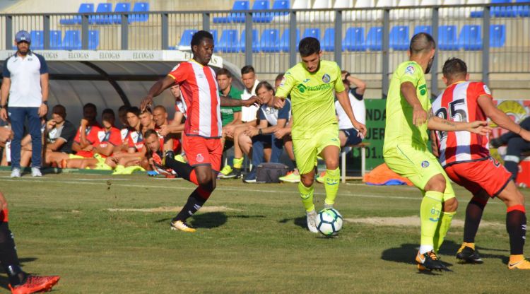 Un instant del darrer partit de pretemporada contra el Puertollano. Girona FC