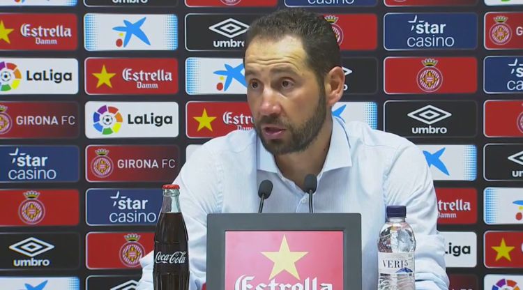 Pablo Machín durant la roda de premsa posterior al partit