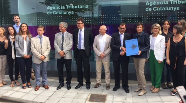 Visita institucional a la seu de l'oficina de l’Agència Tributària de Catalunya a Santa Coloma de Farners