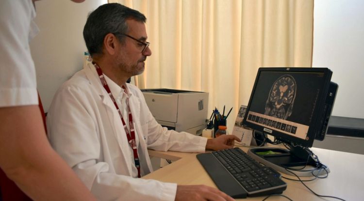 Uns metges analitzant un cervell humà. ACN