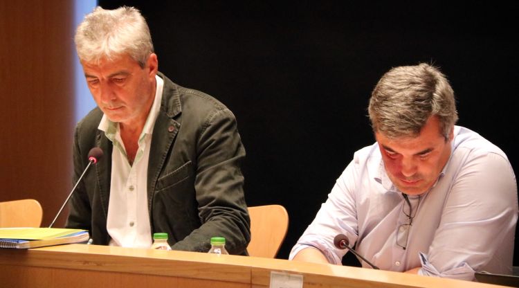 Lalcalde de Blanes, Miquel Lupiáñez, (PSC) i el fins ara primer tinent d'alcalde, Quim Torrecillas (PDeCAT). ACN