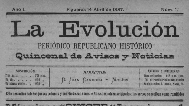 Portada del primer número de 'La Evolución' © AG