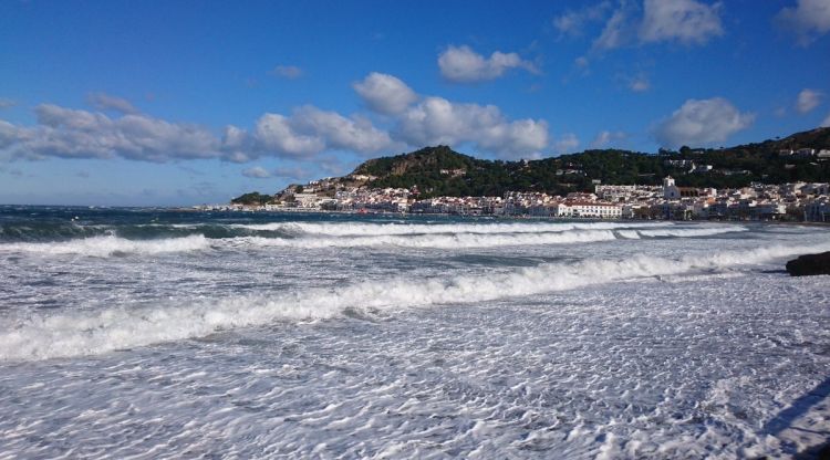 El fort temporal de vent, ahir a Port de la Selva. Genís Pinart