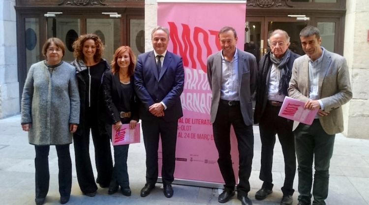 Els impulsors del festival MOT després de la presentació a Girona