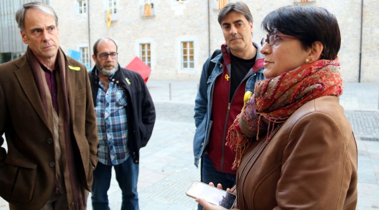 Palol i Antolí avui davant de la seu de la Generalitat a Girona.. ACN