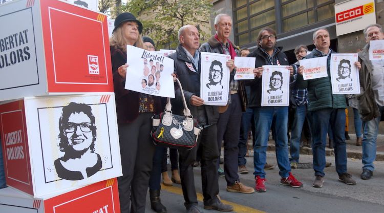 Concentració a Girona dels sindicats CCOO i UGT en defensa de les llibertats. ACN