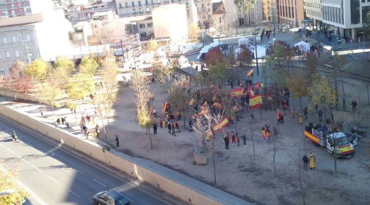 La plaça Constitució acollint una manifestació unionista (arxiu). Carles Bonaventura