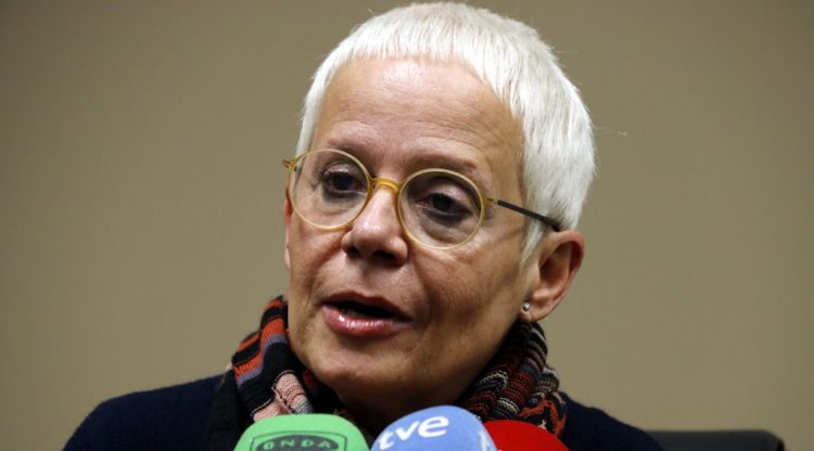 Pla curt de la fiscal en cap de Barcelona, Ana María Magaldi, durant la roda de premsa (arxiu). ACN