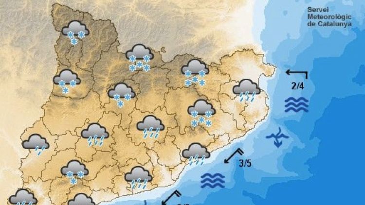 Mapa de previsió per aquest divendres © SMC