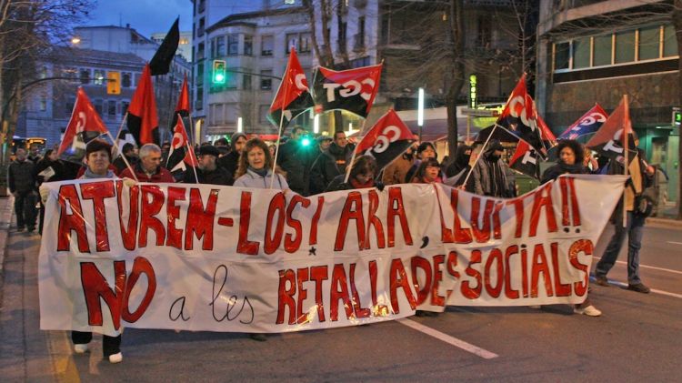 Els manifestants aplegats al centre de Girona © ACN