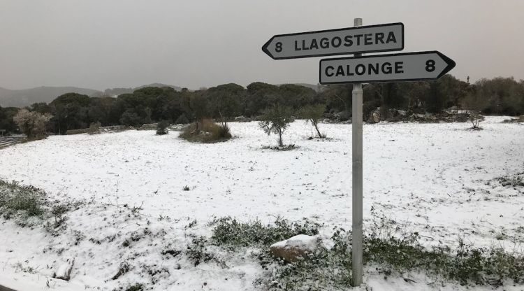 Nevada entre Llagostera i Calonge el febrer de 2018. ACN