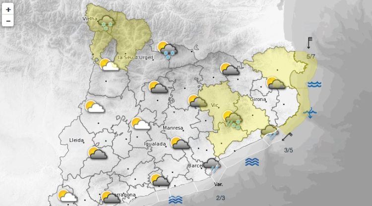 Previsió per aquest matí. Meteocat