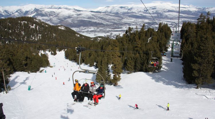 Una de les pistes d'esquí de Masella vista des del telecadira, aquest matí. ACN