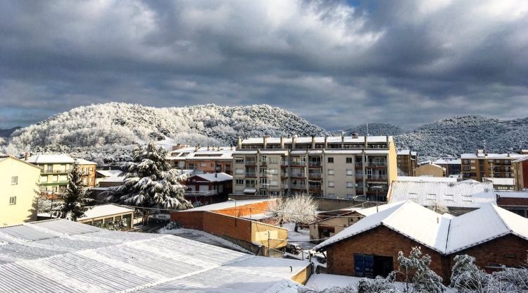 Olot en una nevada del febrer de 2018. Natàlia Moreno Solís
