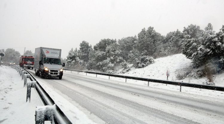 Carretera C-37, al terme de Sant Salvador de Guardiola, aquest matí. ACN