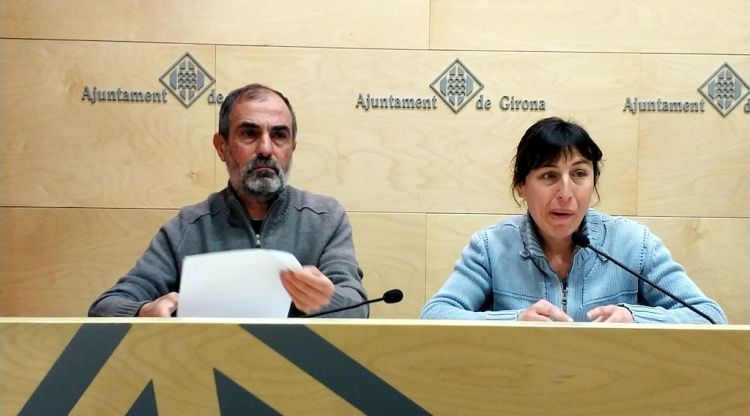 Els regidors de l'Ajuntament de Girona Pere Albertí i Laia Pèlach. ACN