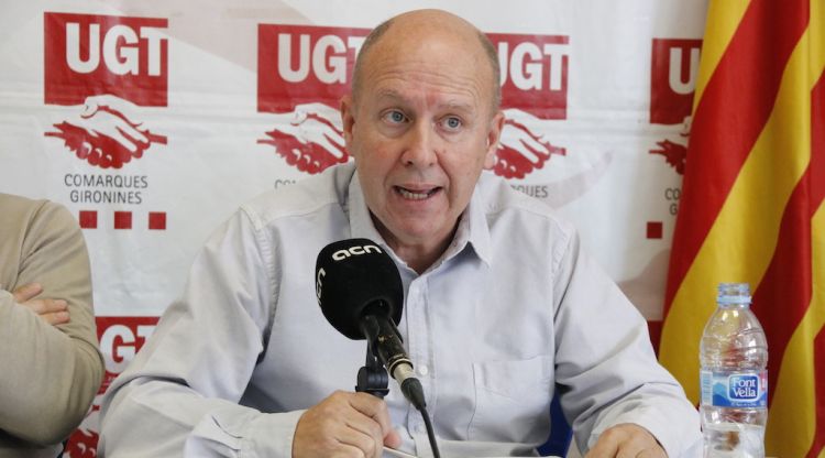 El secretari general d'UGT a comarques gironines, Xavier Casas, el febrer de 2017. ACN