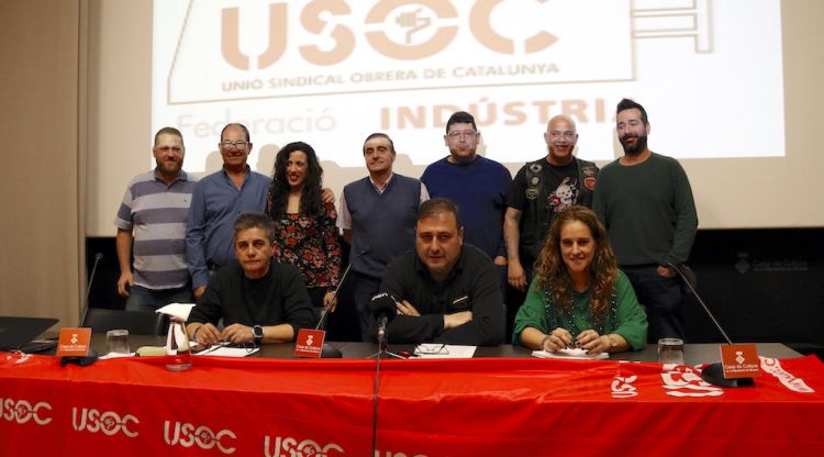 Representants sindicals d'USOC l'abril de 2018. ACN