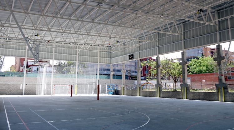 La pista coberta de l'escola Cassià Costal, aquest matí. ACN